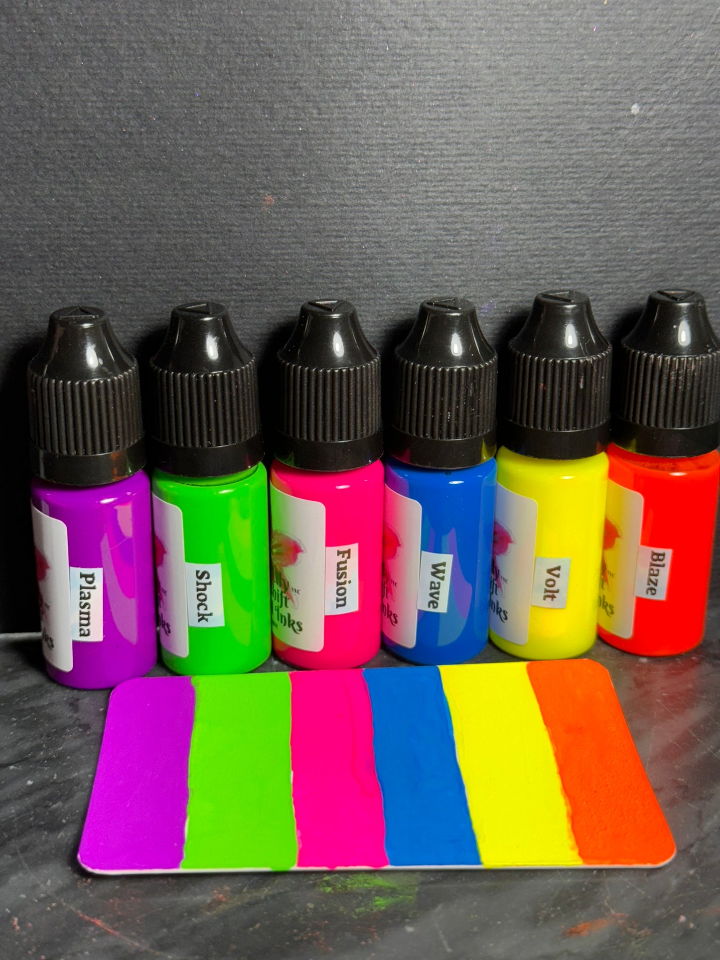 Valley Girl is a set of 80s inspired Gnarly Neon ALCOHOL INKS, set of 6 vibrant neon alcohol inks