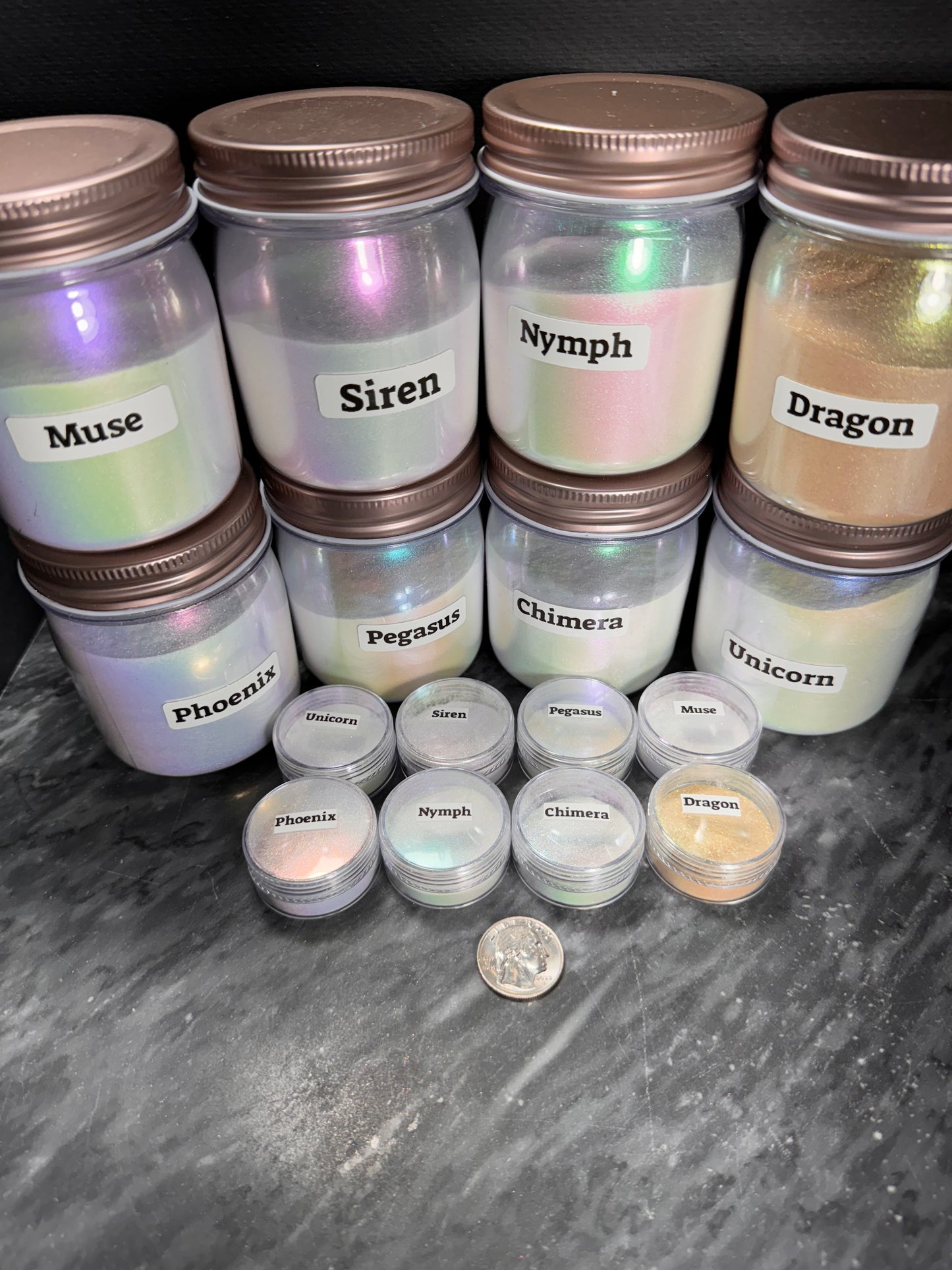 Enchanted series of 8 Ghost Colorshift Chrome PIGMENTS