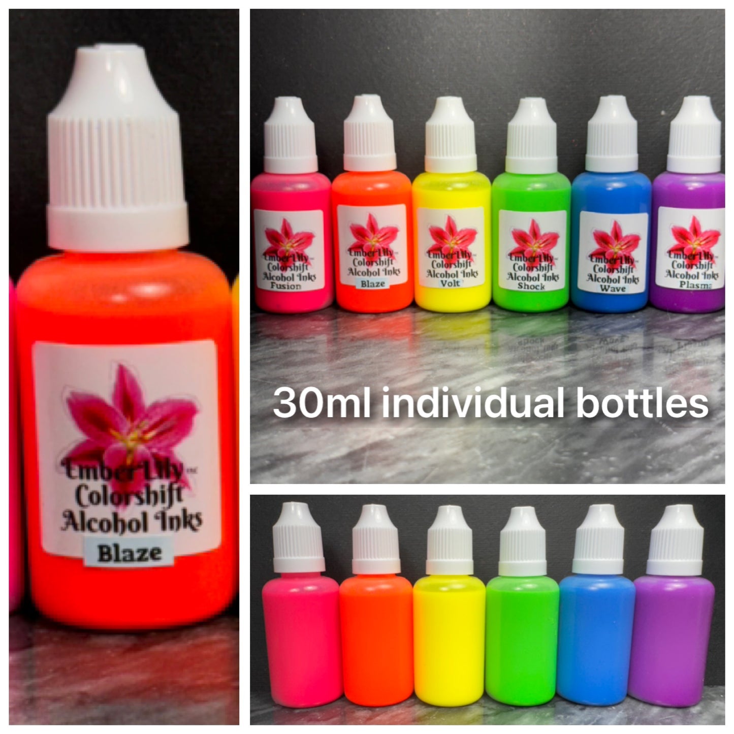 Valley Girl is a set of 80s inspired Gnarly Neon ALCOHOL INKS, set of 6 vibrant neon alcohol inks
