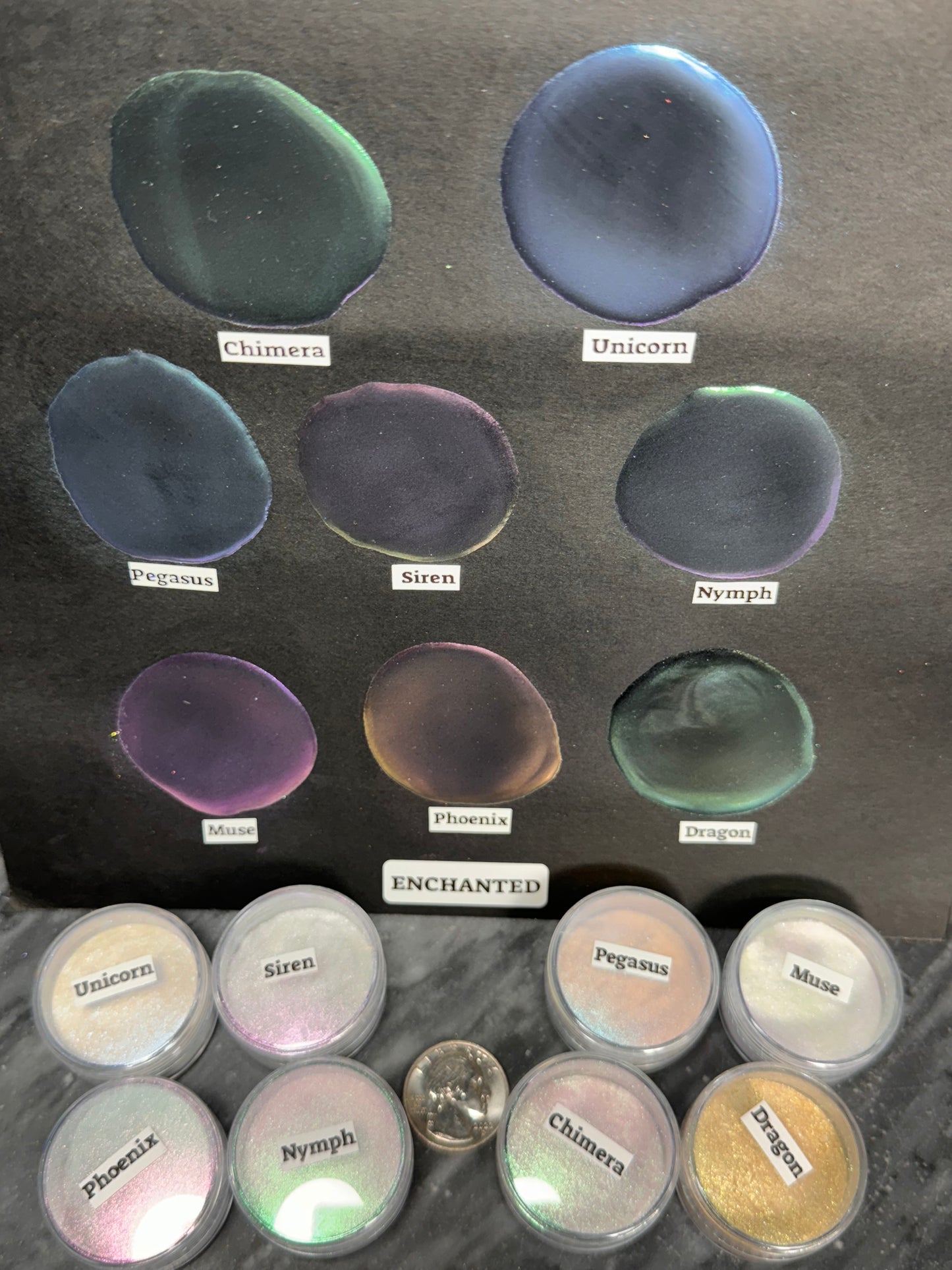 Enchanted series of 8 Ghost Colorshift Chrome PIGMENTS