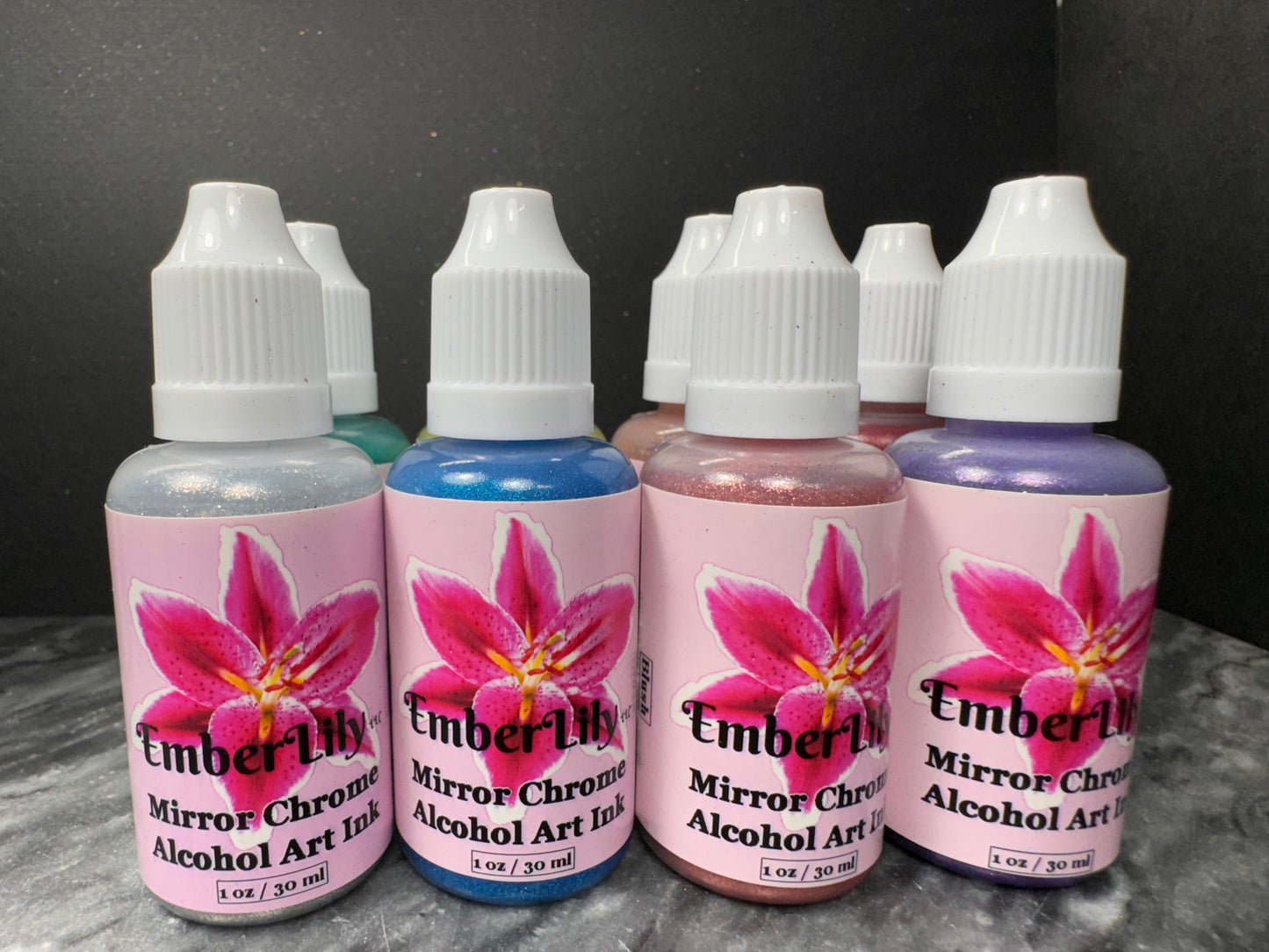 HOLIDAZE 8-Piece Mirror Chrome Alcohol Ink Set, Art Inks