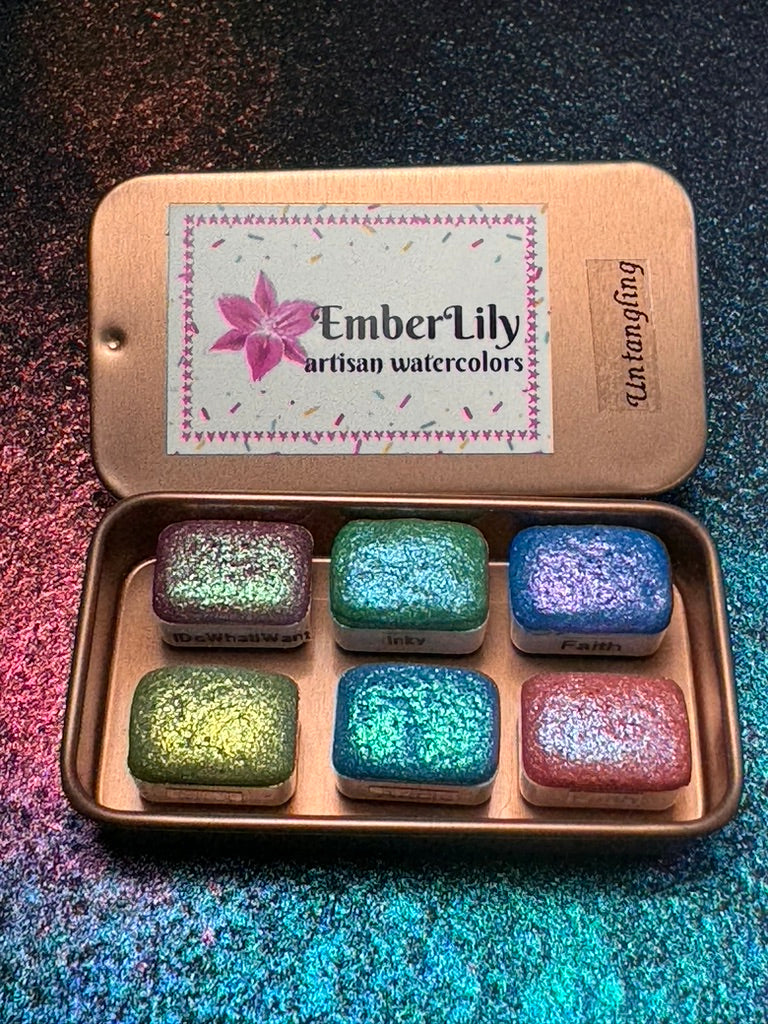 UNTANGLING limited series of colorshifting handmade watercolors