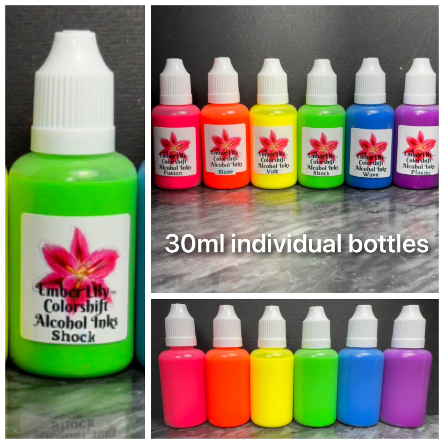 Valley Girl is a set of 80s inspired Gnarly Neon ALCOHOL INKS, set of 6 vibrant neon alcohol inks