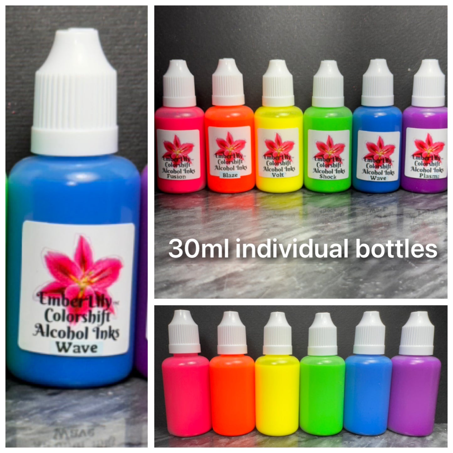 Valley Girl is a set of 80s inspired Gnarly Neon ALCOHOL INKS, set of 6 vibrant neon alcohol inks