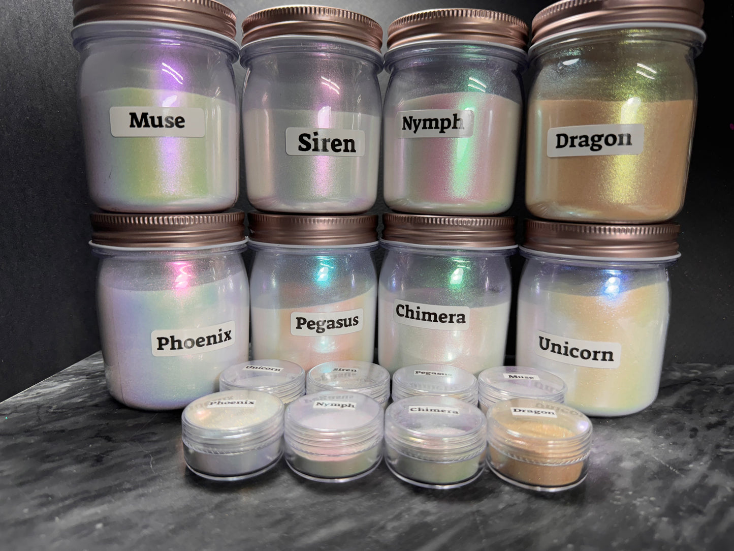 Enchanted series of 8 Ghost Colorshift Chrome PIGMENTS