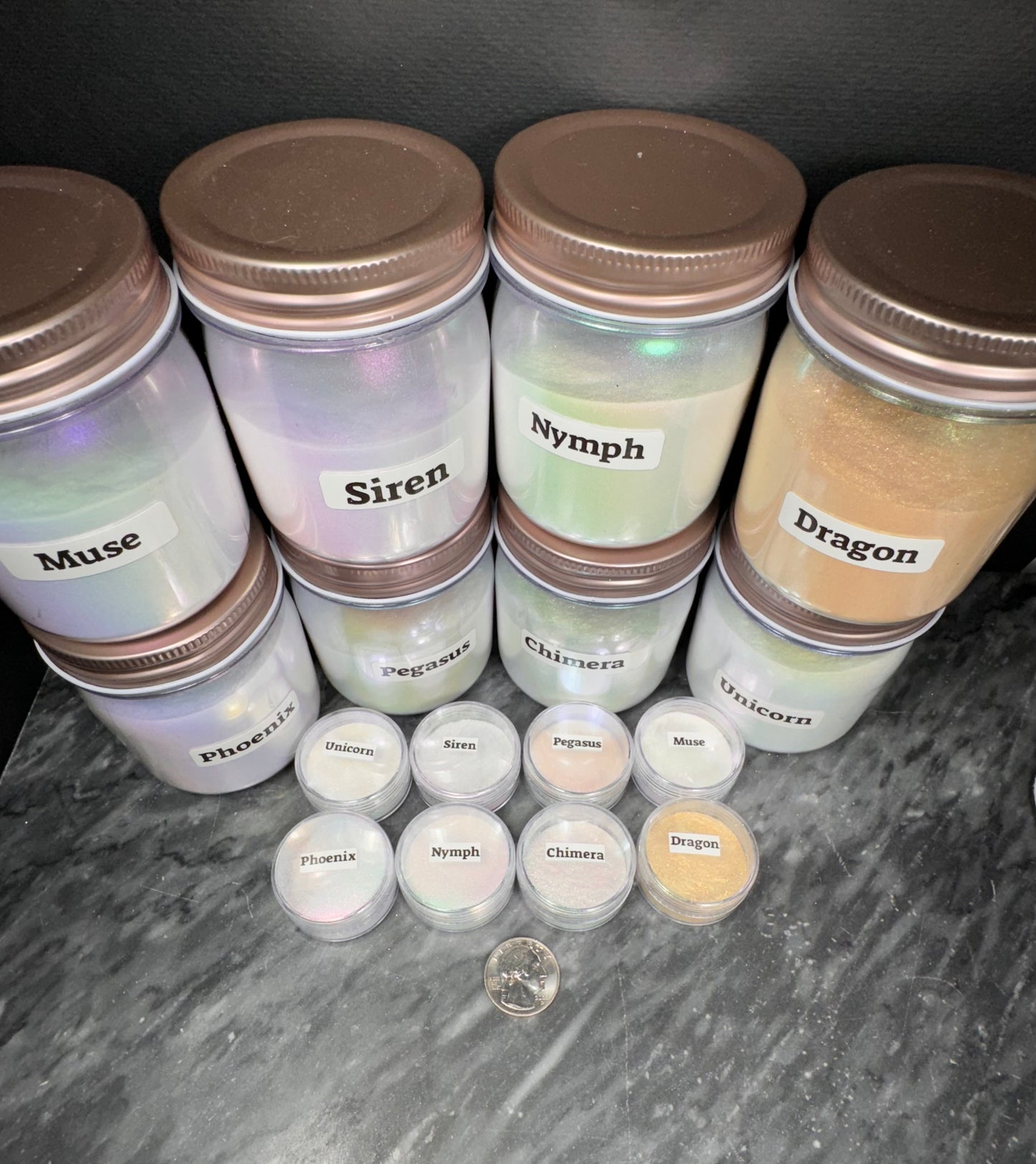 Enchanted series of 8 Ghost Colorshift Chrome PIGMENTS