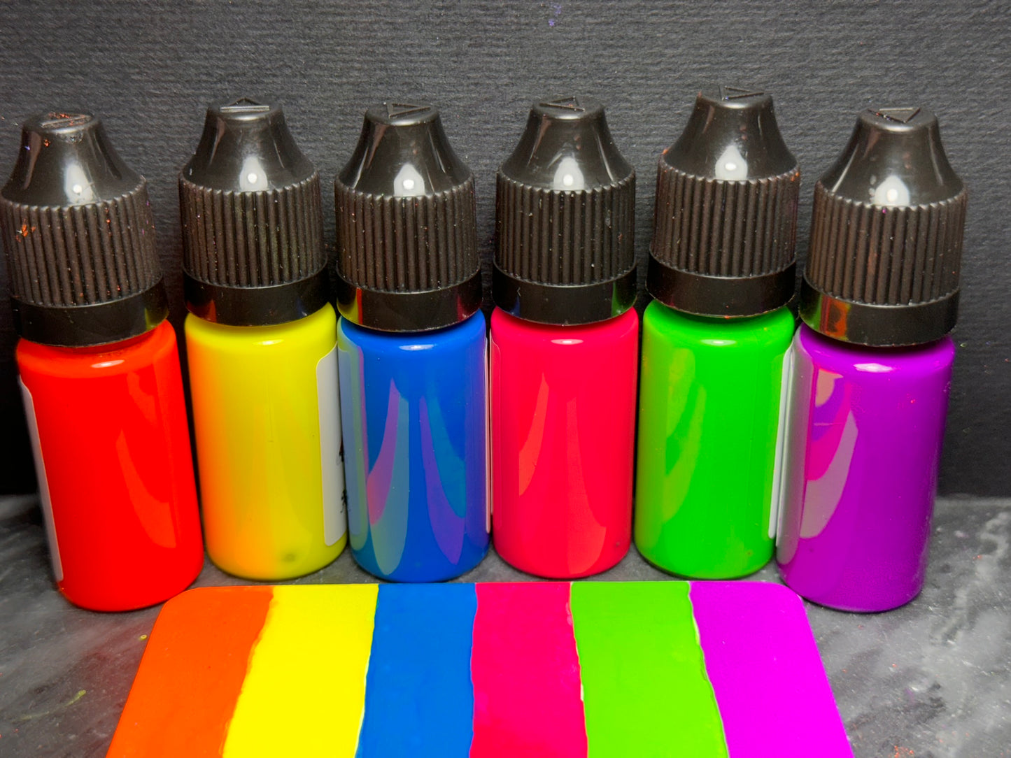 Valley Girl is a set of 80s inspired Gnarly Neon ALCOHOL INKS, set of 6 vibrant neon alcohol inks