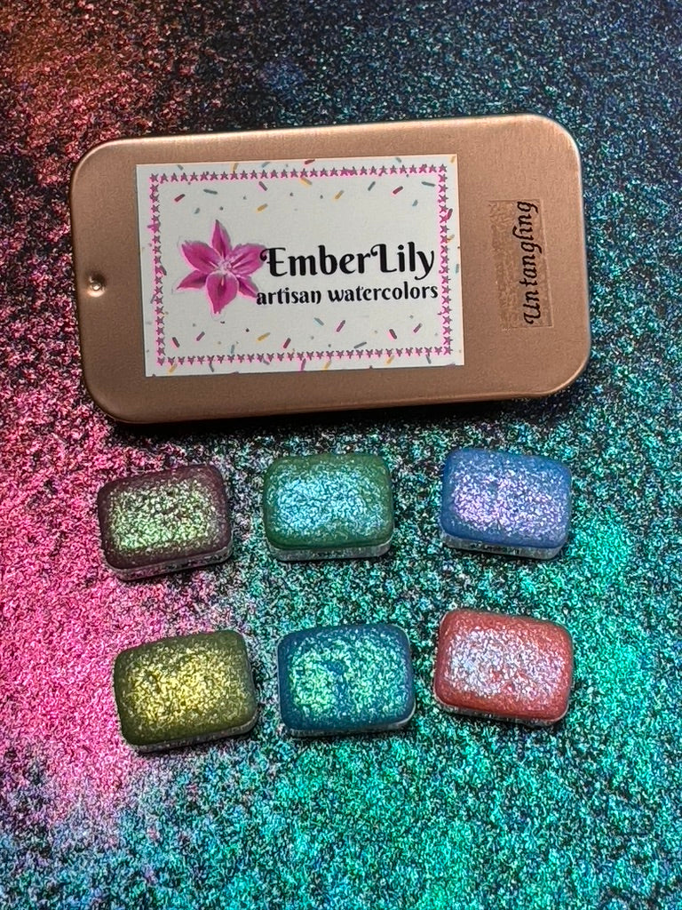 UNTANGLING limited series of colorshifting handmade watercolors
