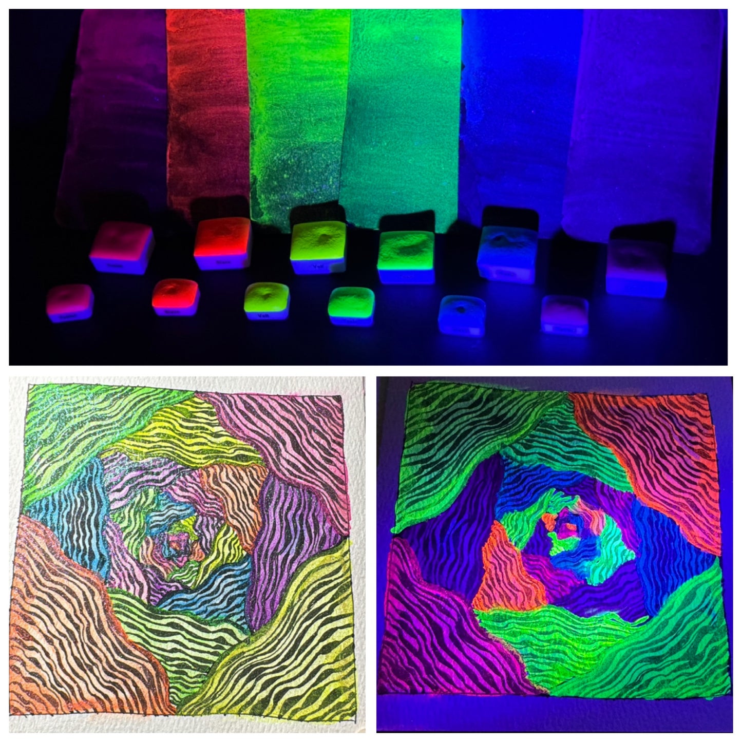 Valley Girl - Neon Colorshift Watercolors Bright Vivid Neon Chameleon Paints in a Value Set