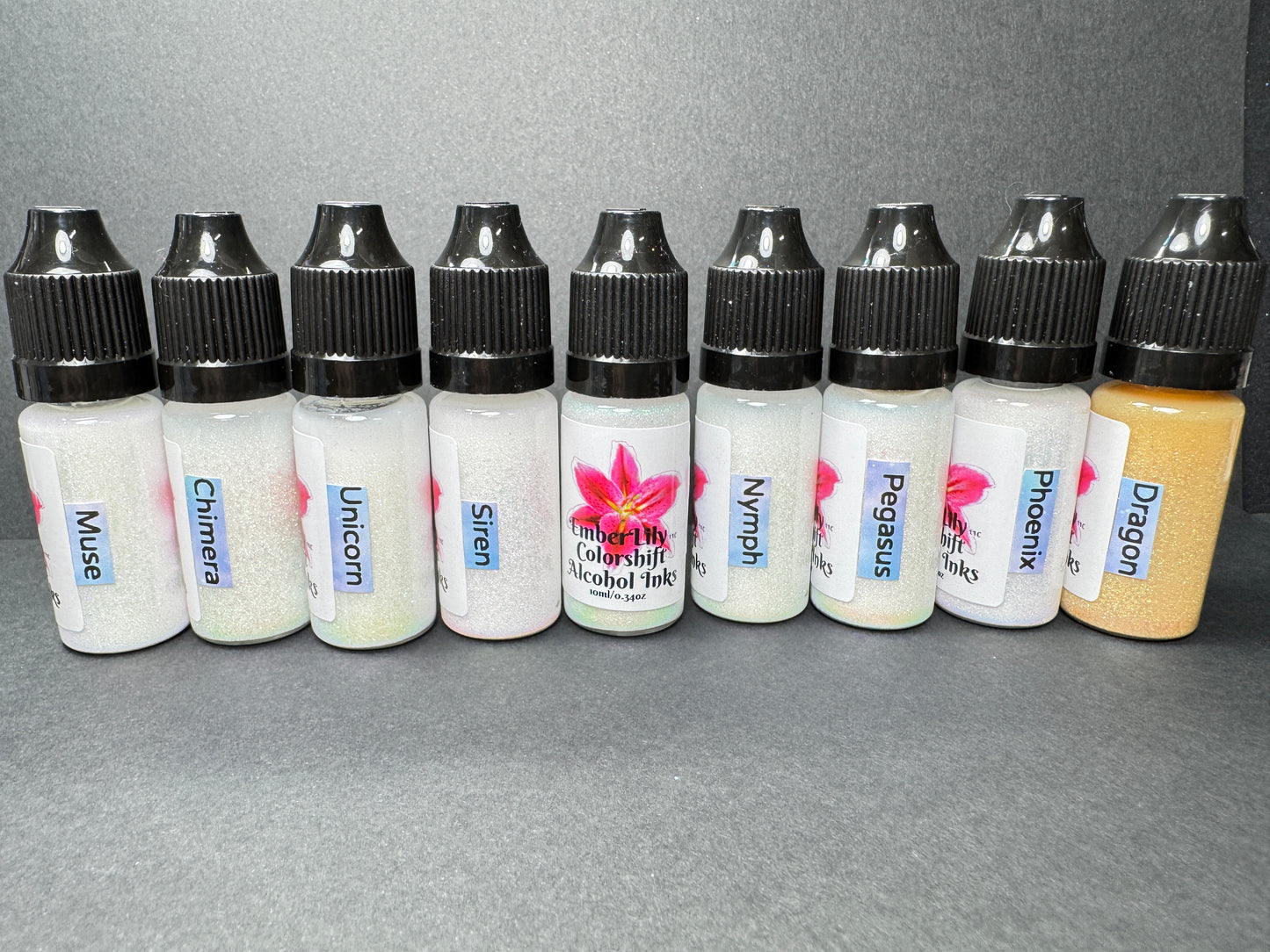 Enchanted Series of 8 Ghost Colorshift Alcohol inks