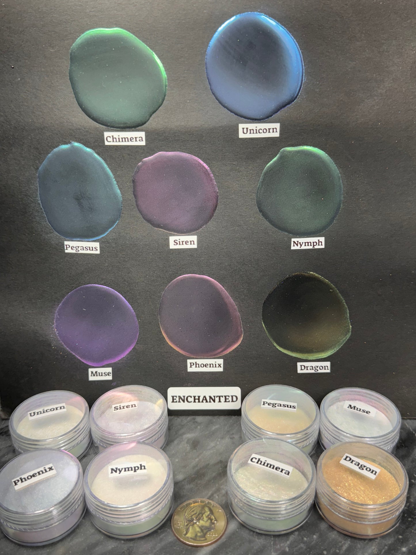 Enchanted series of 8 Ghost Colorshift Chrome PIGMENTS
