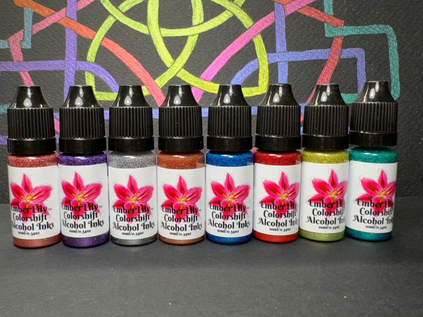 HOLIDAZE 8-Piece Mirror Chrome Alcohol Ink Set, Art Inks