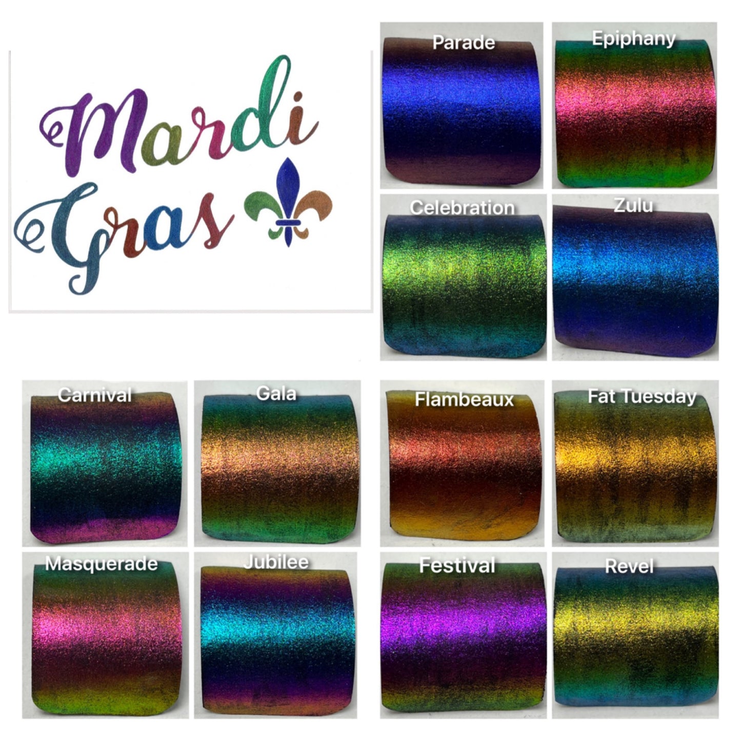 Mardi Gras PIGMENTS Vivid Intense Colorshift Pigments
