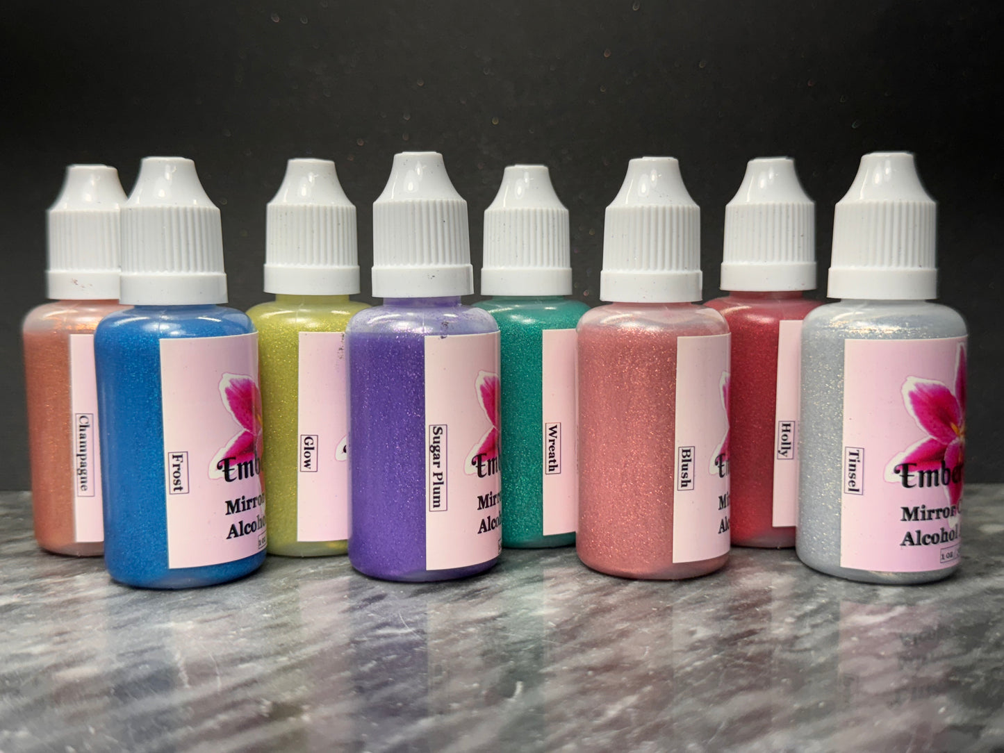 HOLIDAZE 8-Piece Mirror Chrome Alcohol Ink Set, Art Inks