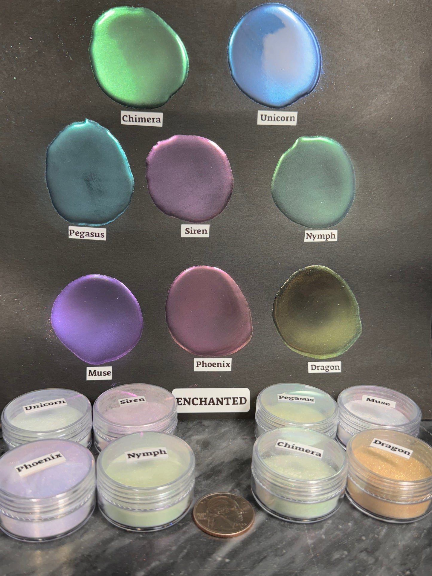 Enchanted series of 8 Ghost Colorshift Chrome PIGMENTS