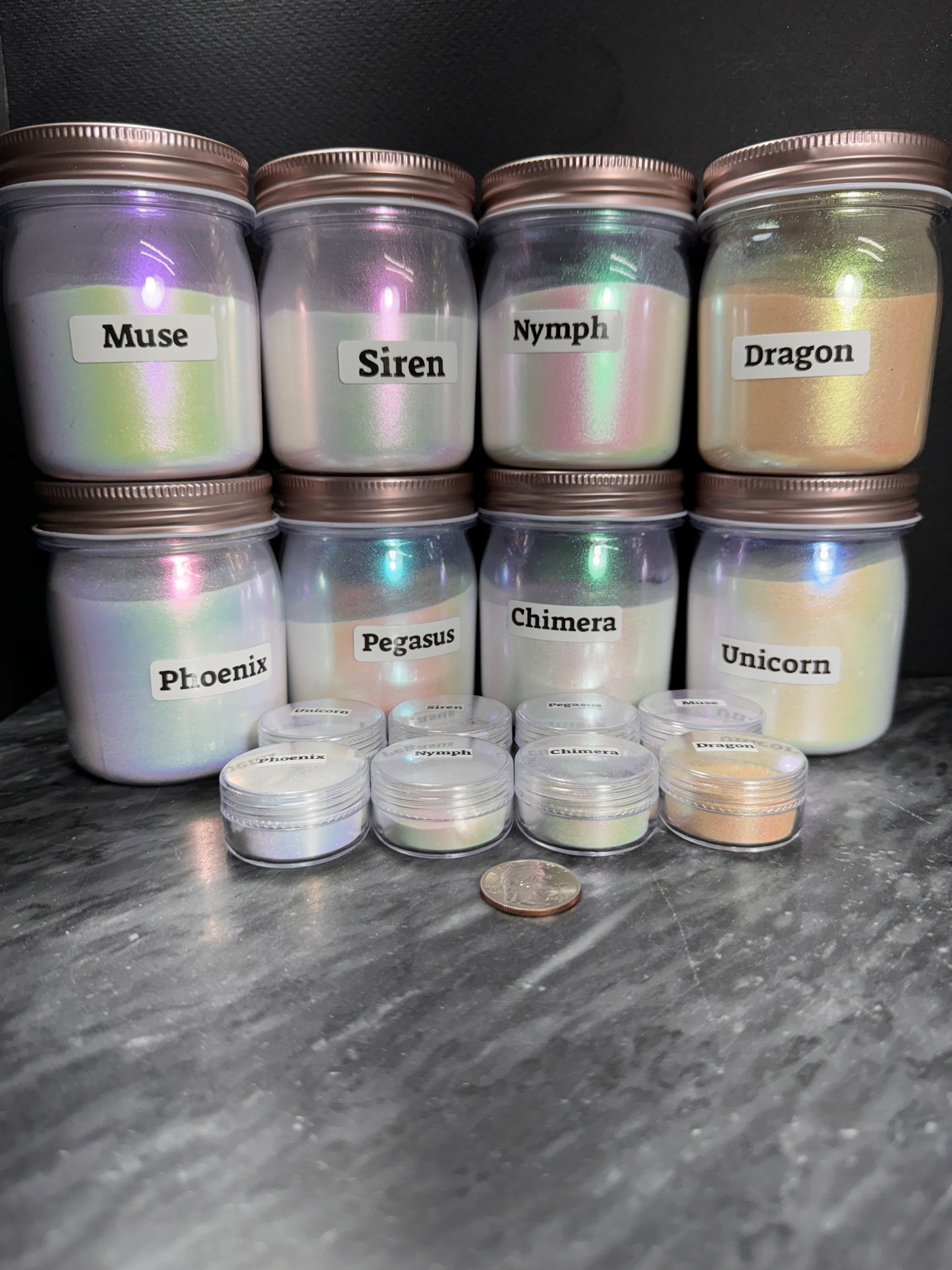 Enchanted series of 8 Ghost Colorshift Chrome PIGMENTS