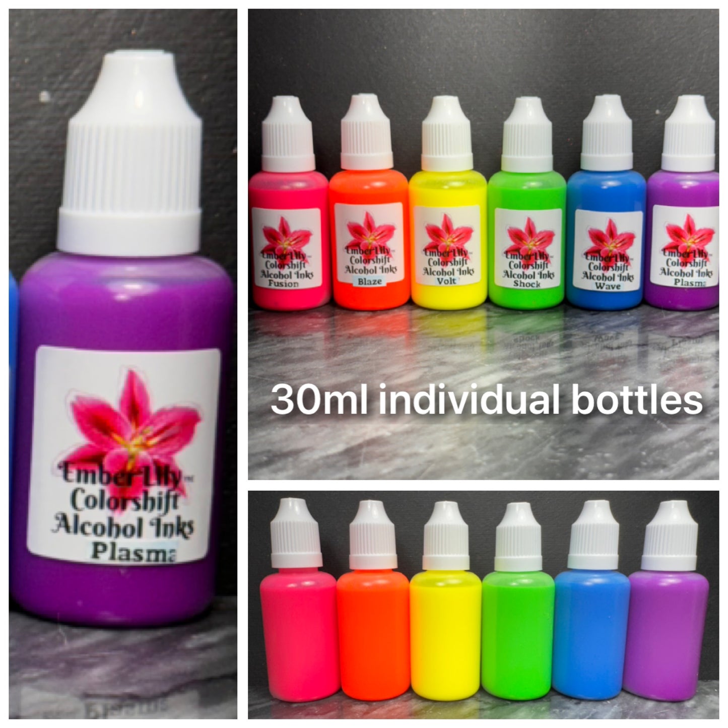 Valley Girl is a set of 80s inspired Gnarly Neon ALCOHOL INKS, set of 6 vibrant neon alcohol inks
