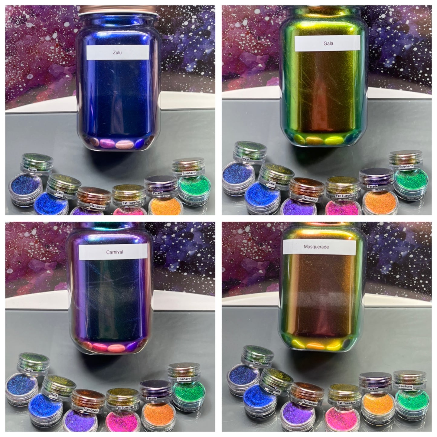 Mardi Gras PIGMENTS Vivid Intense Colorshift Pigments
