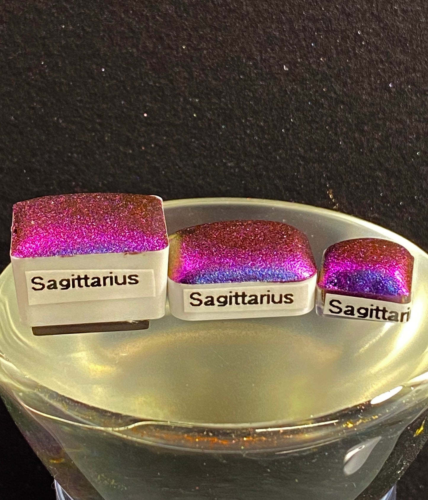 Sagittarius from Zodiac series of 12 Handmade Super Chrome Color Shift Artisan Watercolor Paint