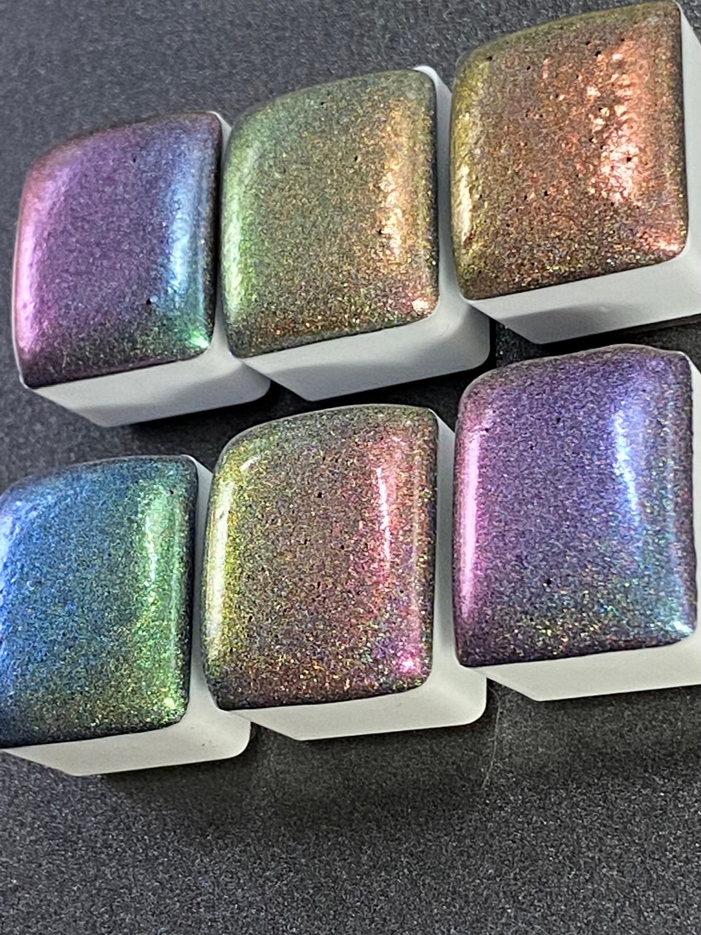 Celestial Series of Holographic Supershifter Chrome Colorshift Watercolors Paint - Set of 6 prismatic hypershift chameleon watercolors