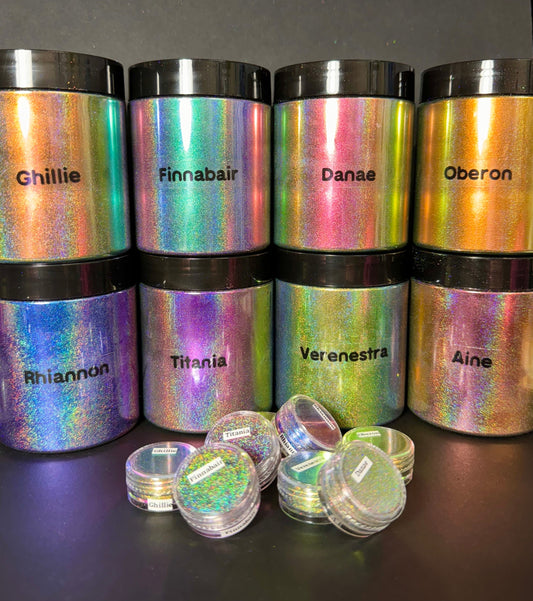 Fairy Ring PIGMENTS of Vivid Intense Colorshift Holographic set of 8 pigments