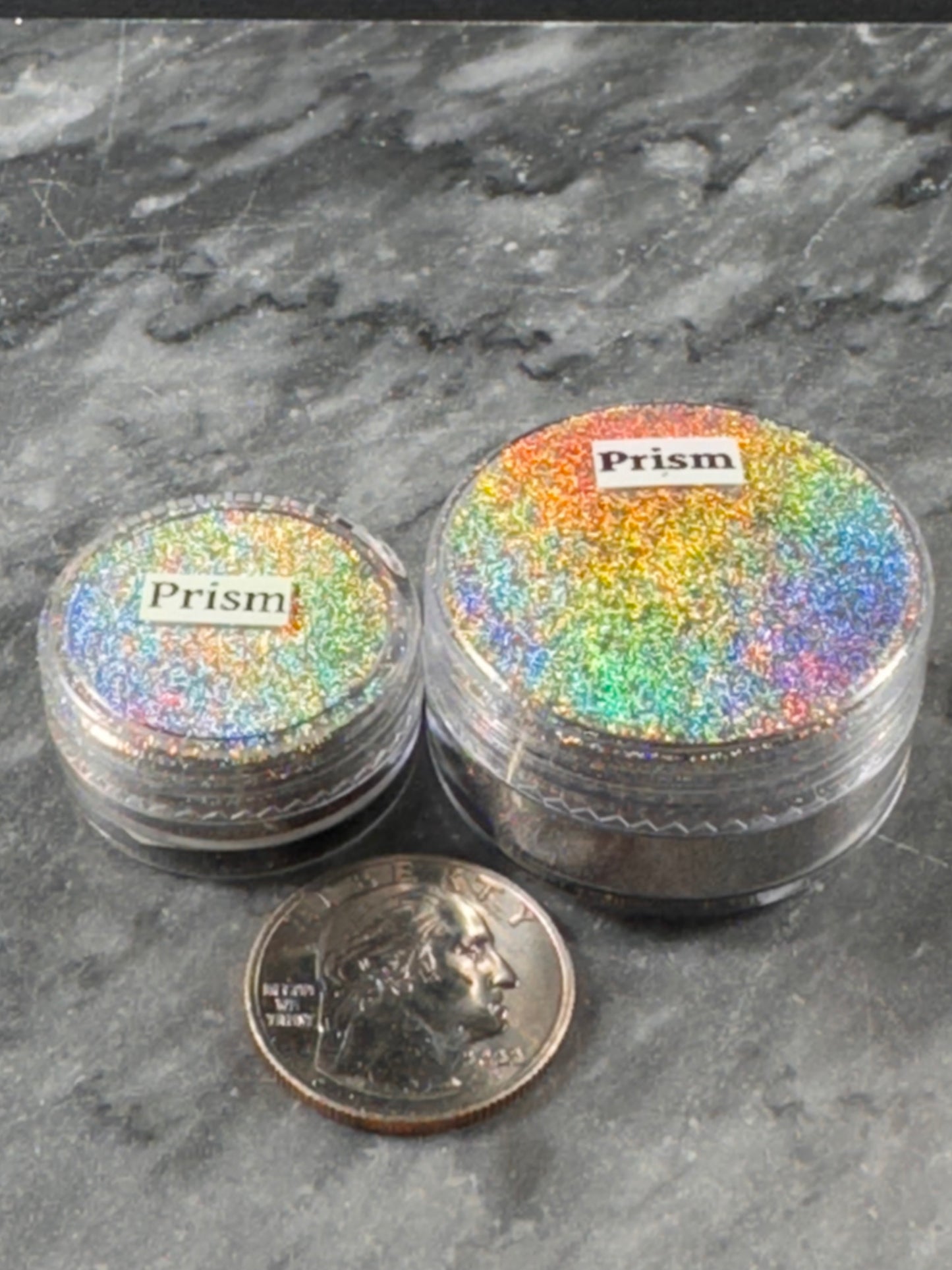 Prism PIGMENT is a Kaleidoscopic Explosion of Extreme Holographic ultramicro-flake powder with an Intense Metallic Shimmer and Sparkle