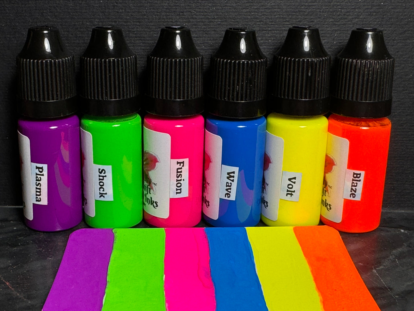 Valley Girl is a set of 80s inspired Gnarly Neon ALCOHOL INKS, set of 6 vibrant neon alcohol inks