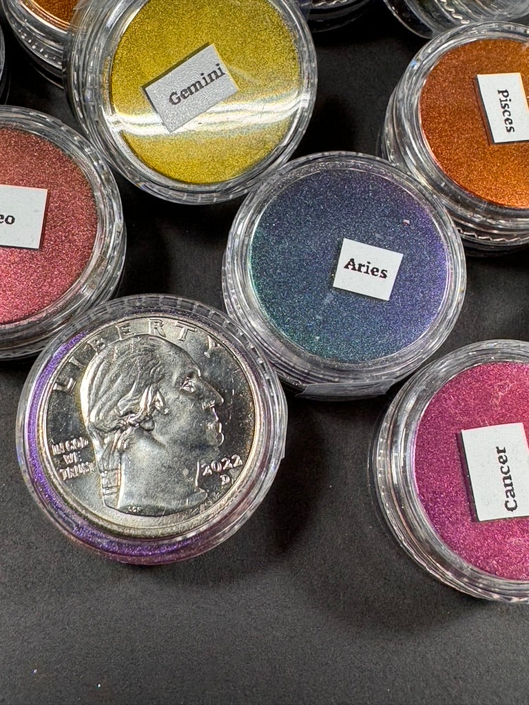 Zodiac series Pigments Chrome Colorshift Hypershift Supershift Chameleon Cosmetic Grade Epoxy Resin Soaps Watercolors Make Up Nails Paints