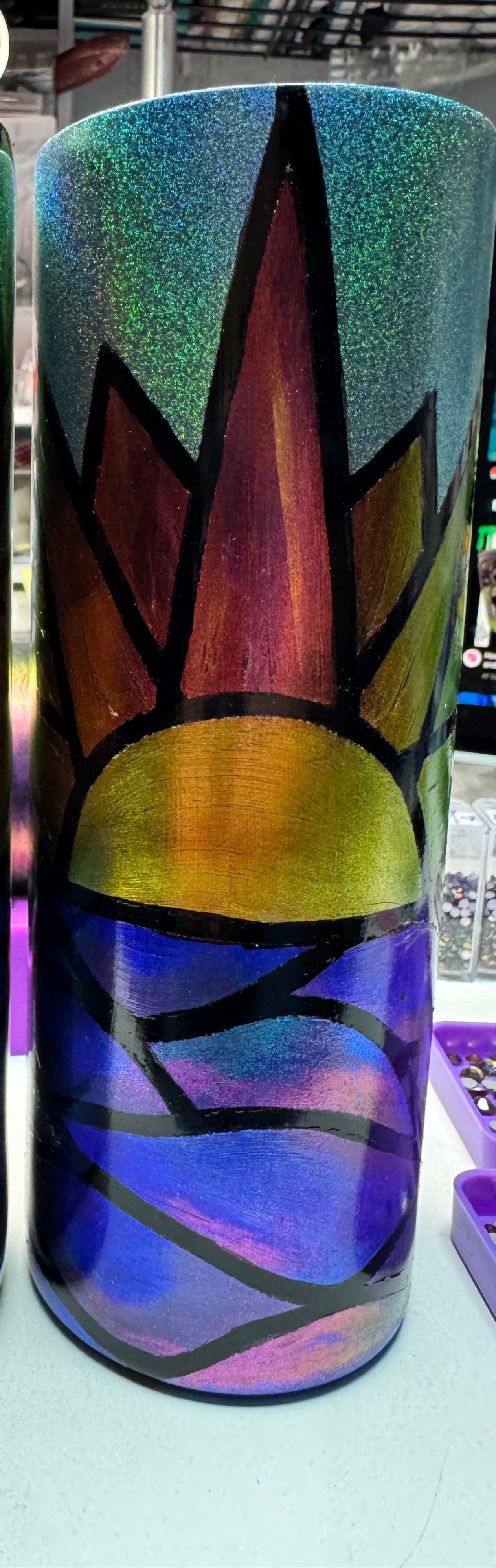Stained Glass Ocean Sunset 20oz Tumbler