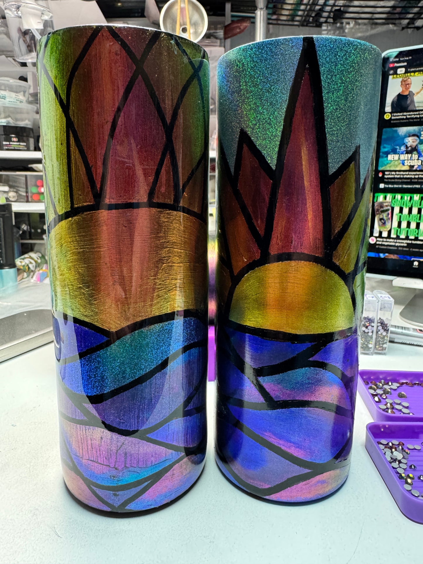Stained Glass Ocean Sunset 20oz Tumbler