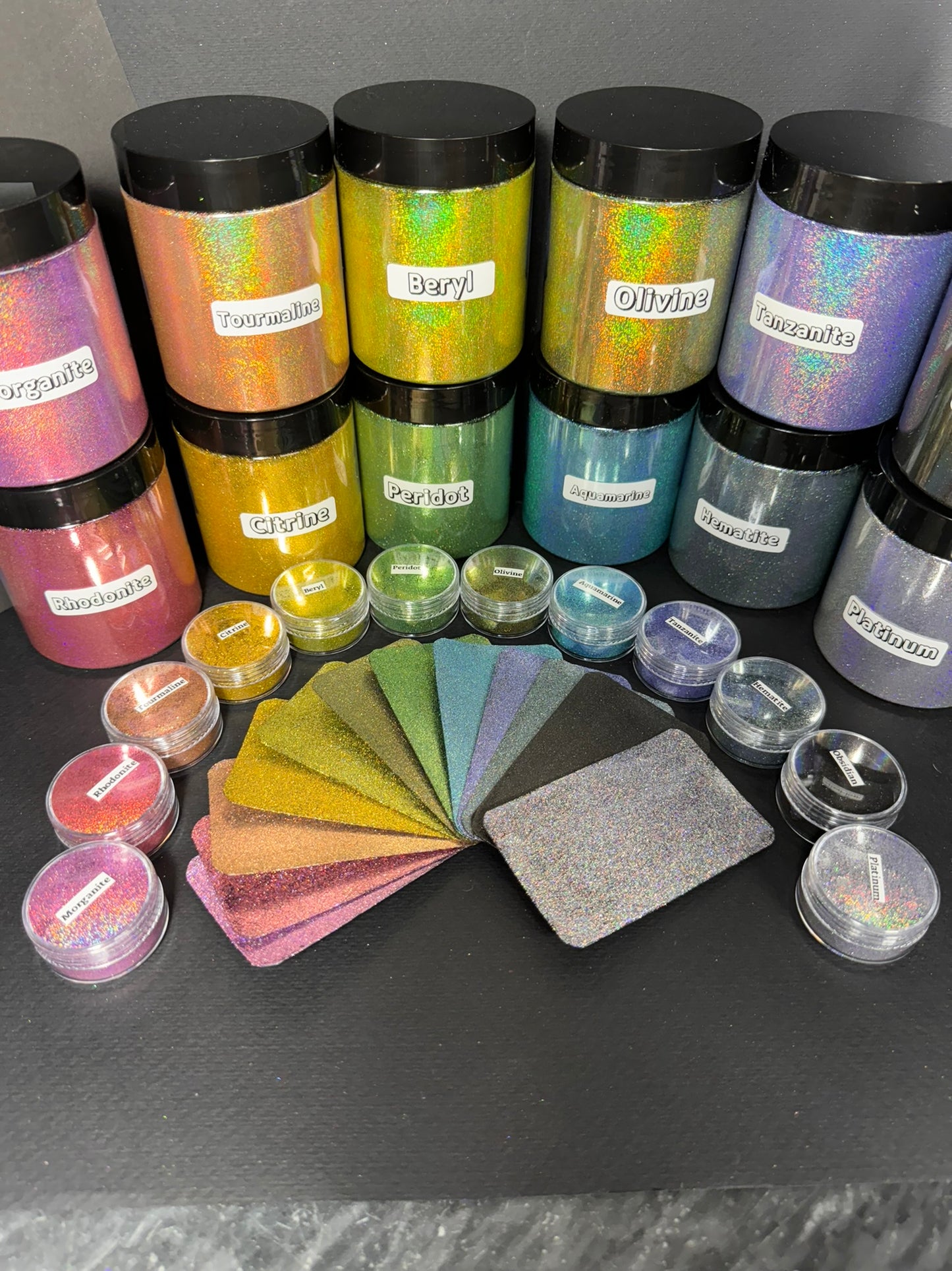 GEMS series of Vivid Intense Holographic PIGMENT powders