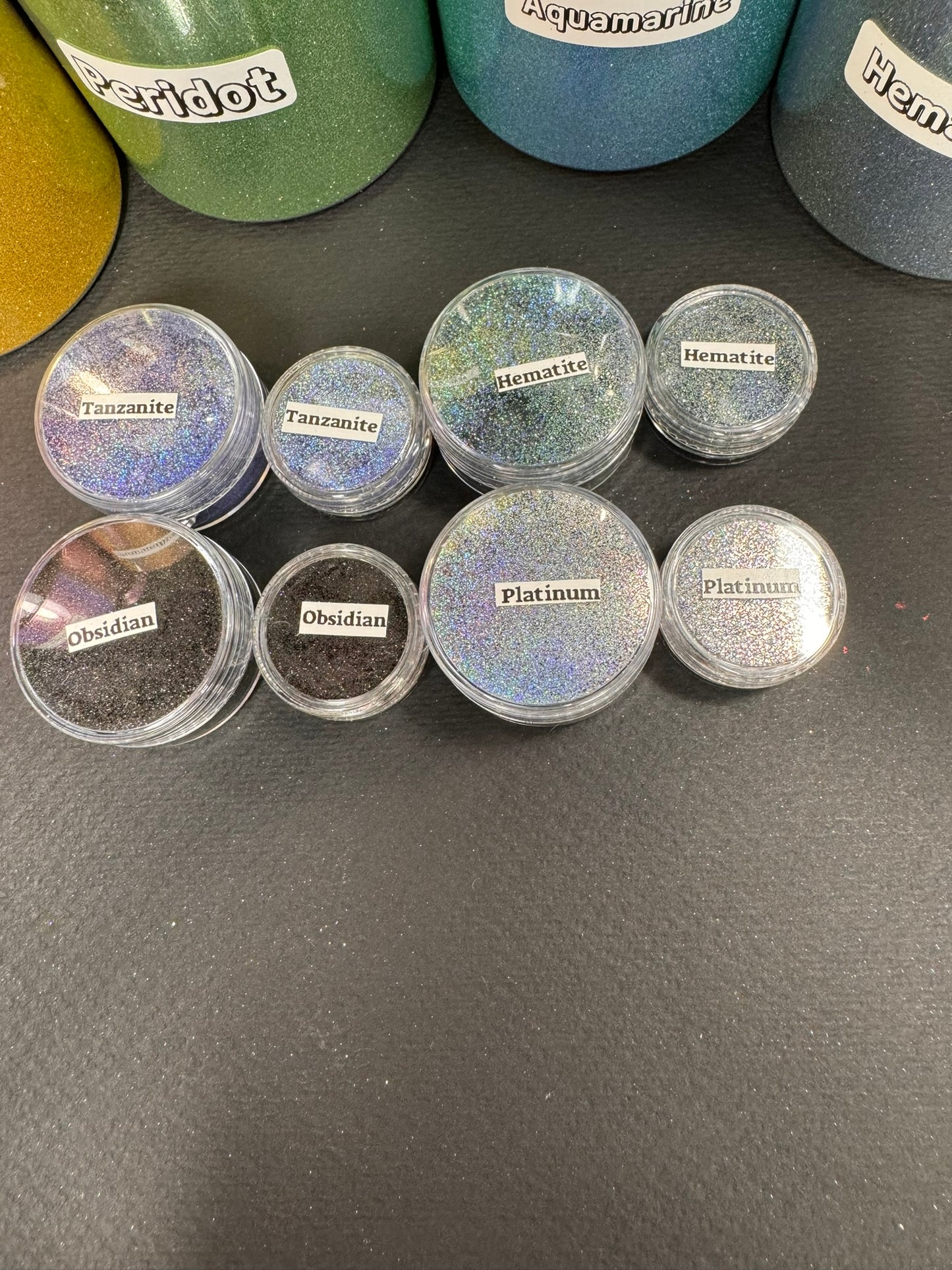 GEMS series of Vivid Intense Holographic PIGMENT powders