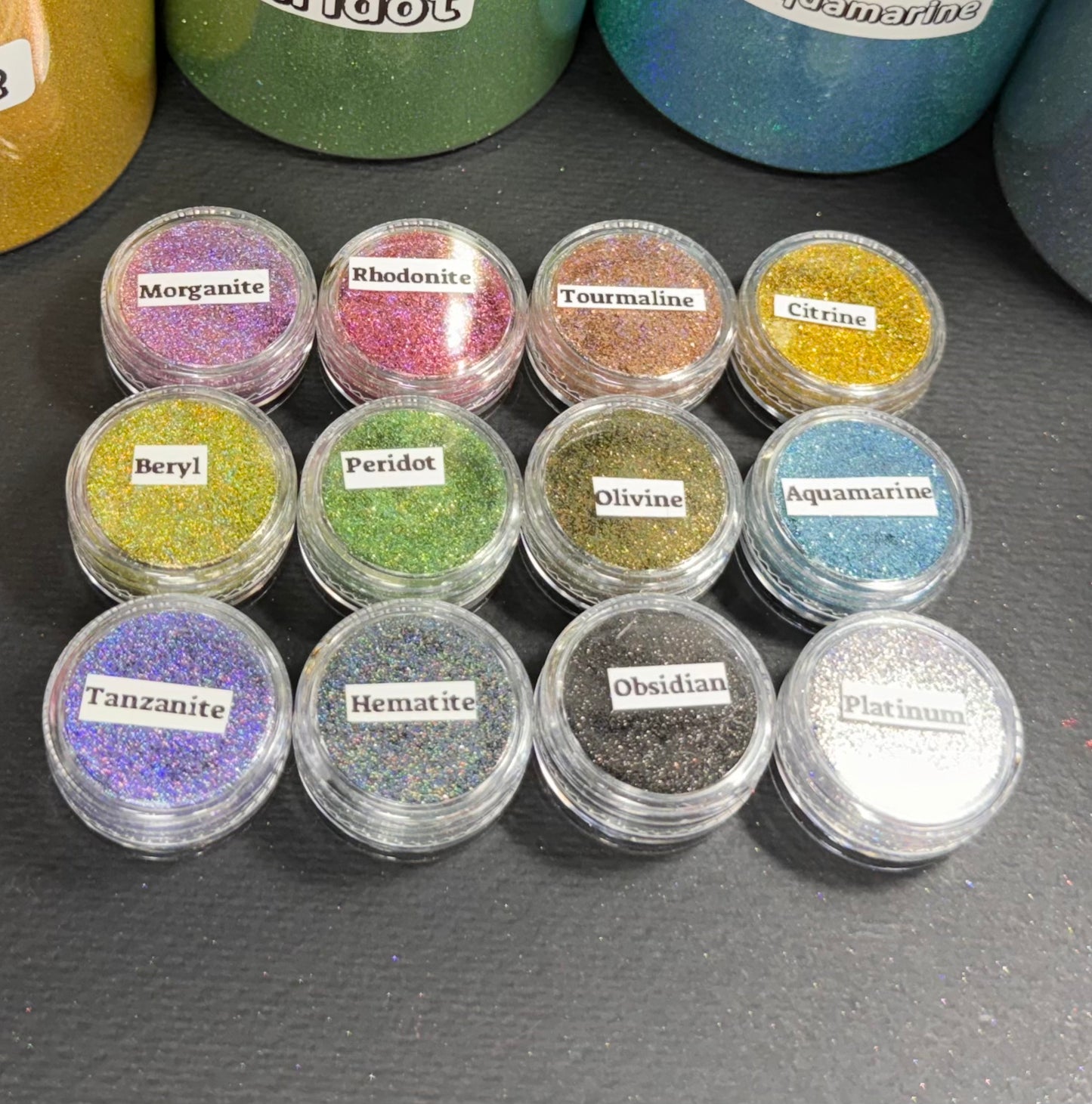 GEMS series of Vivid Intense Holographic PIGMENT powders