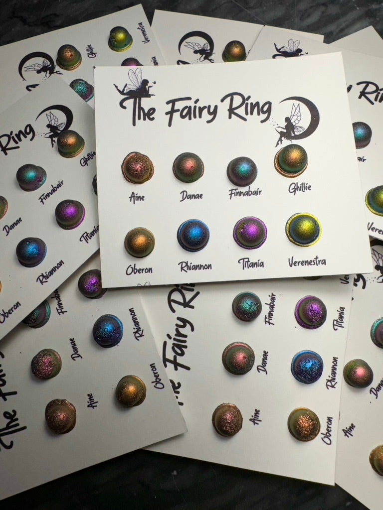 Fairy Ring, Vivid Colorshift Chrome Holographic Supershifter Watercolor Paints - Set of 8 prismatic hypershift chameleon metallic holo paint