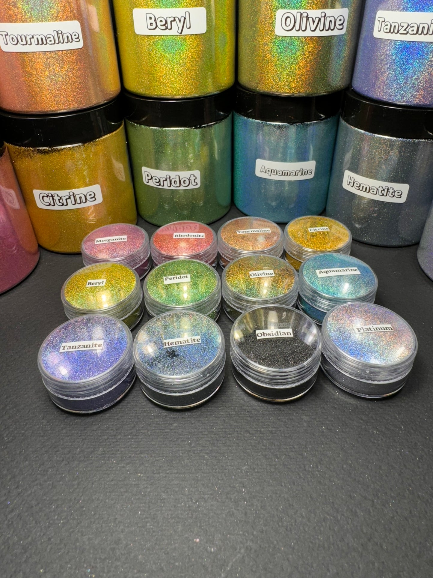 GEMS series of Vivid Intense Holographic PIGMENT powders