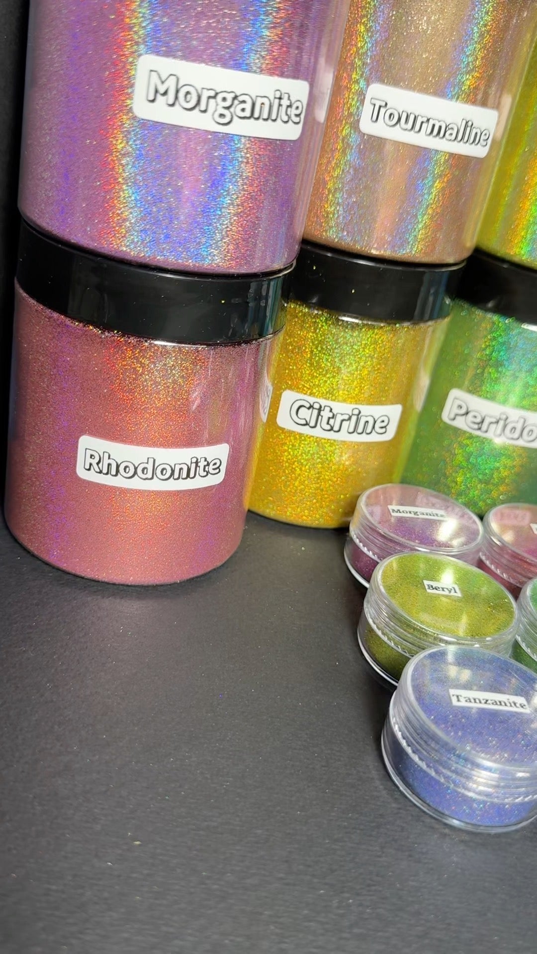 GEMS series of Vivid Intense Holographic PIGMENT powders