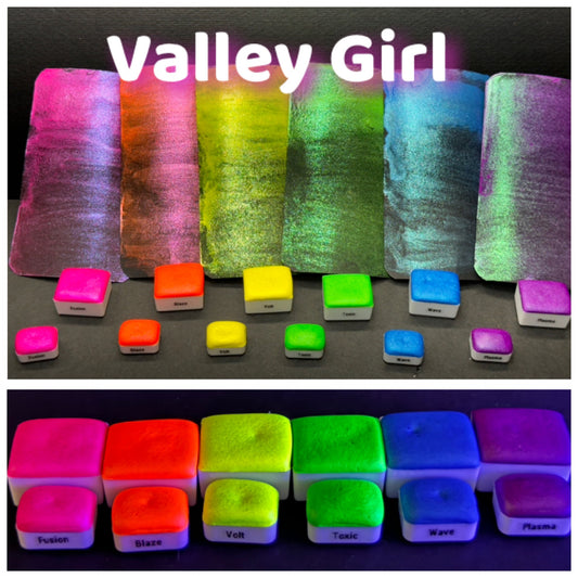 Valley Girl - Neon Colorshift Watercolors Bright Vivid Neon Chameleon Paints in a Value Set