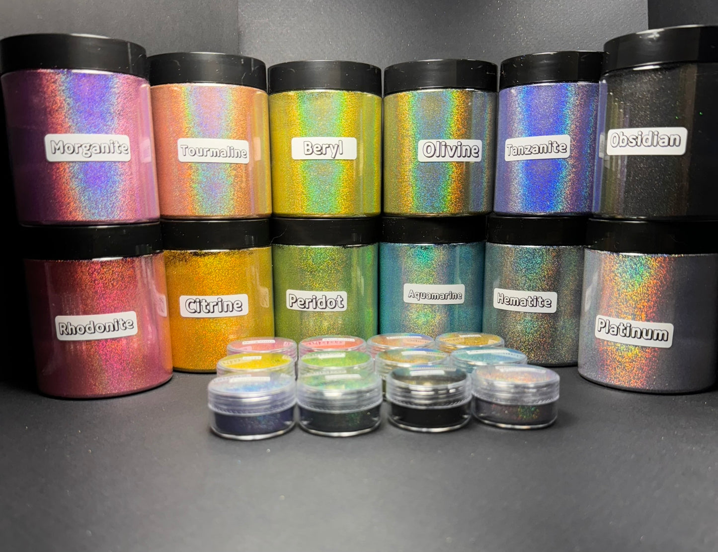 GEMS series of Vivid Intense Holographic PIGMENT powders