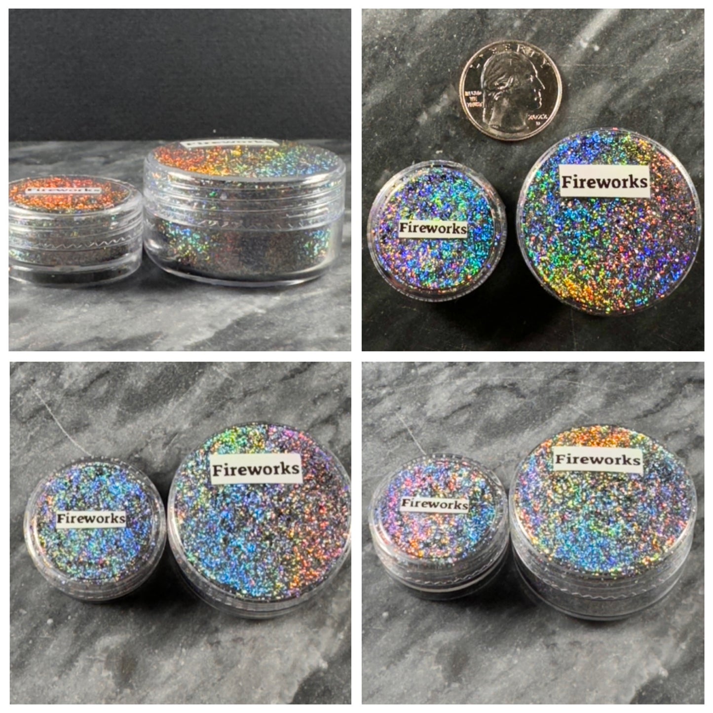 Fireworks PIGMENT is a Prismatic Explosion of Extreme Holographic micro-flake Intense Metallic Shimmer and Kaleidoscopic Sparkle