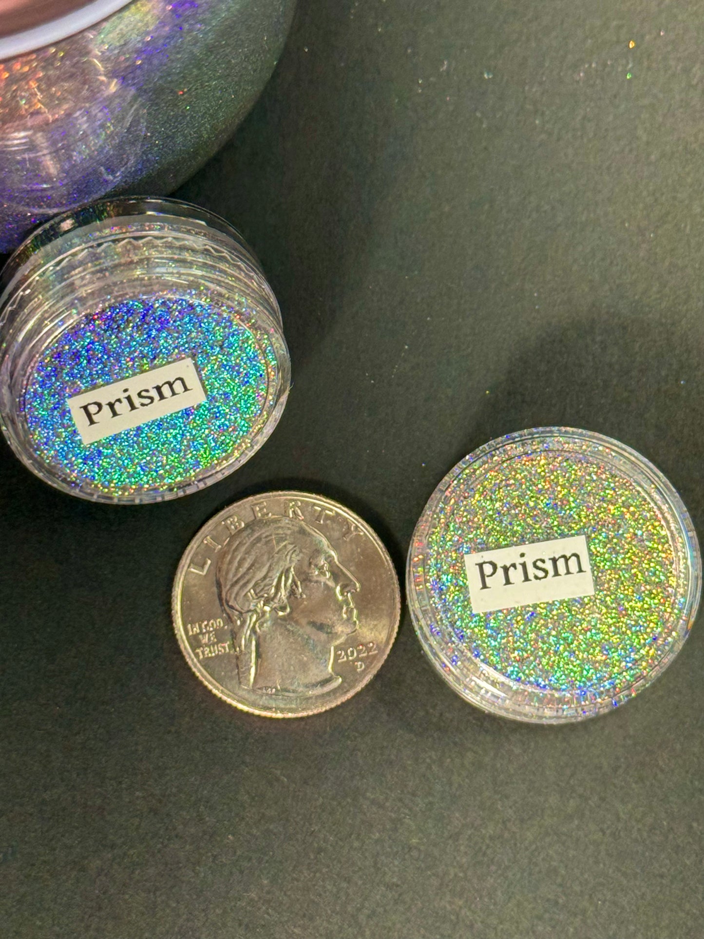 Prism PIGMENT is a Kaleidoscopic Explosion of Extreme Holographic ultramicro-flake powder with an Intense Metallic Shimmer and Sparkle