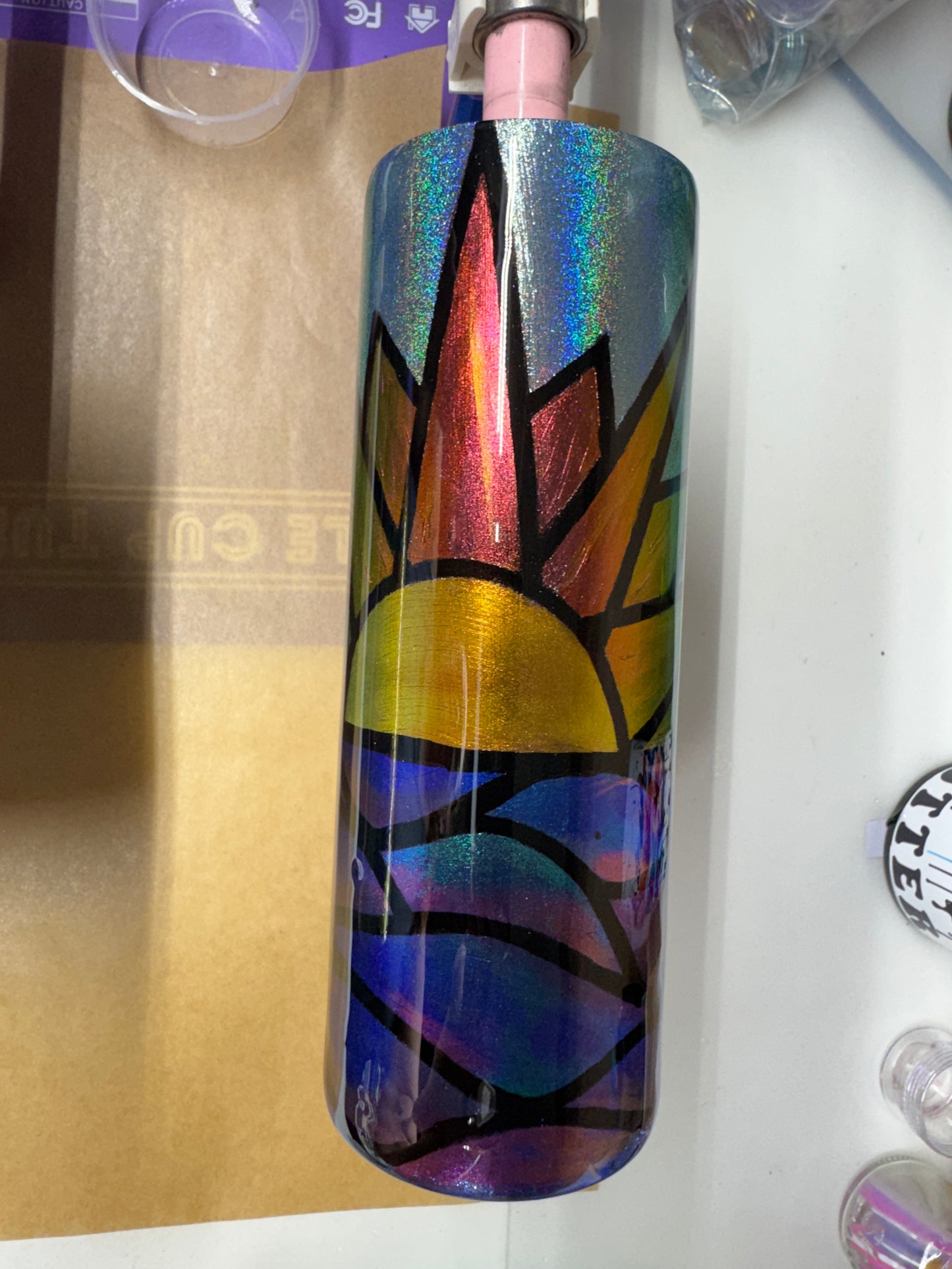 Stained Glass Ocean Sunset 20oz Tumbler