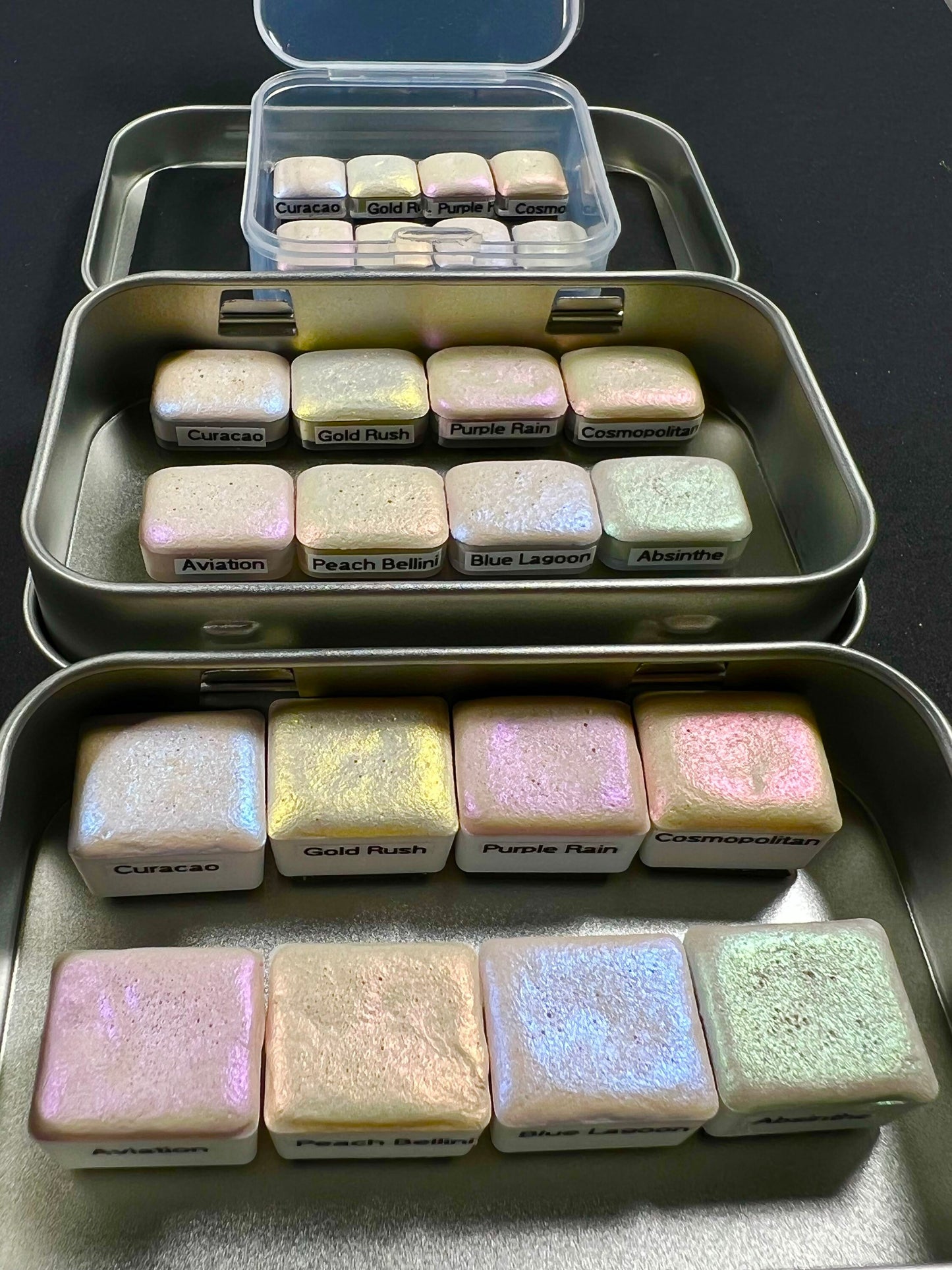 LIMITED EDITION- 8 Iridescent Shimmer Watercolor Set - Cocktail Set - Color Shift Colorshift