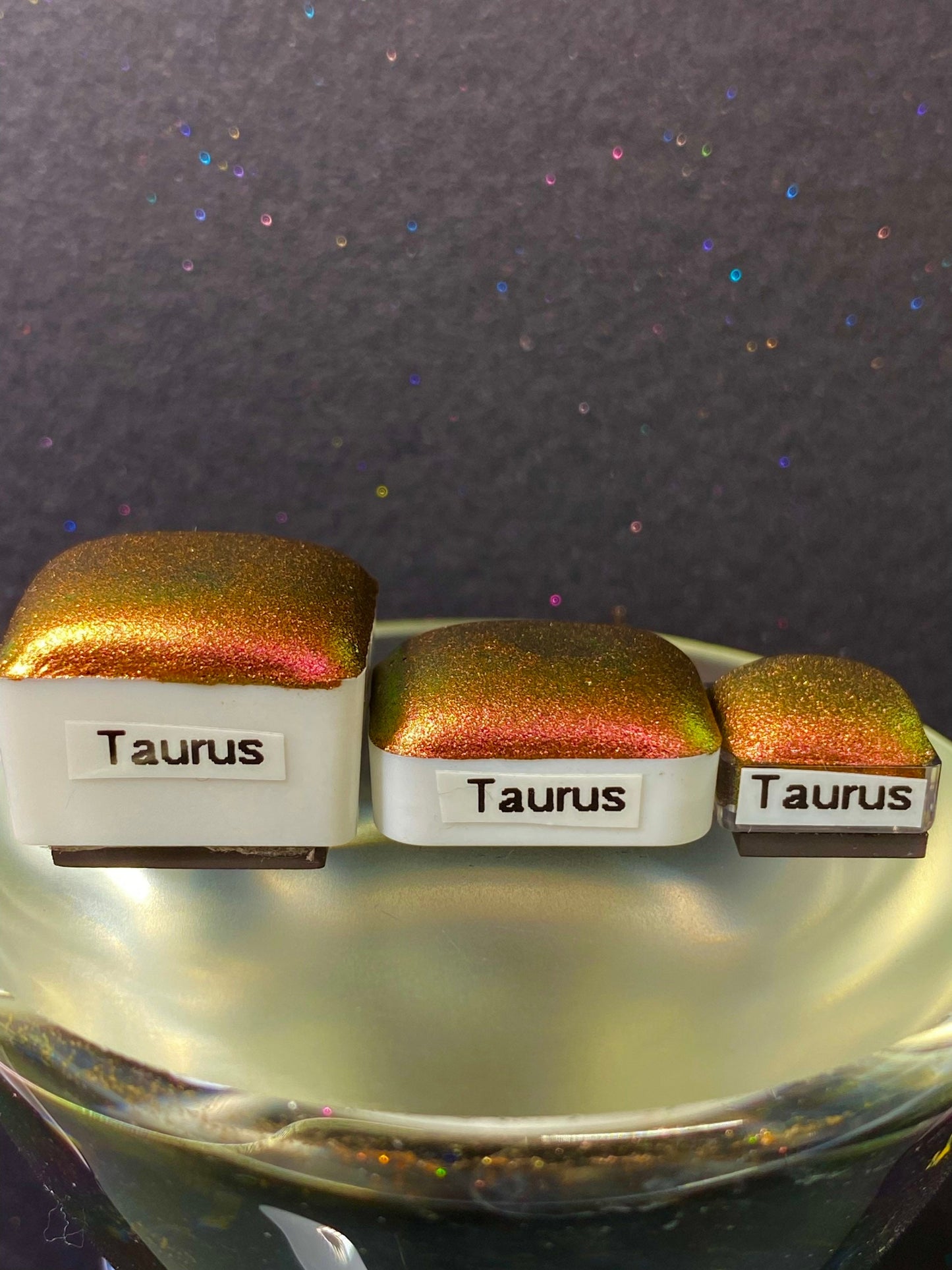 Taurus from Zodiac series of 12 Handmade Super Chrome Color Shift Artisan Watercolor Paint