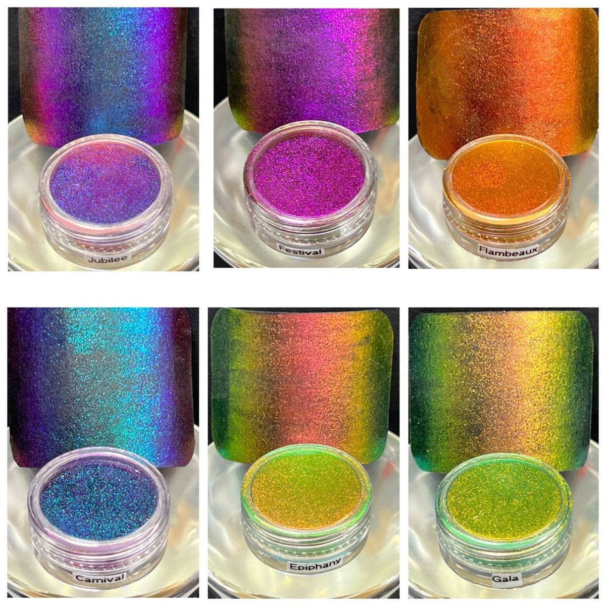 Mardi Gras PIGMENTS Vivid Intense Colorshift Chameleon Cosmetic Grade Epoxy Resin Wax Melts Bath Bombs Soaps Watercolors Make Up Eyes Nails