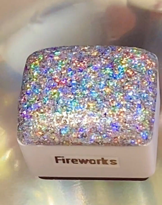 Fireworks is an EXPLOSION of Extreme Holographic Flake Handmade Artisan Watercolor Paint, Holo Metallic Shimmer Sparkle color explosion