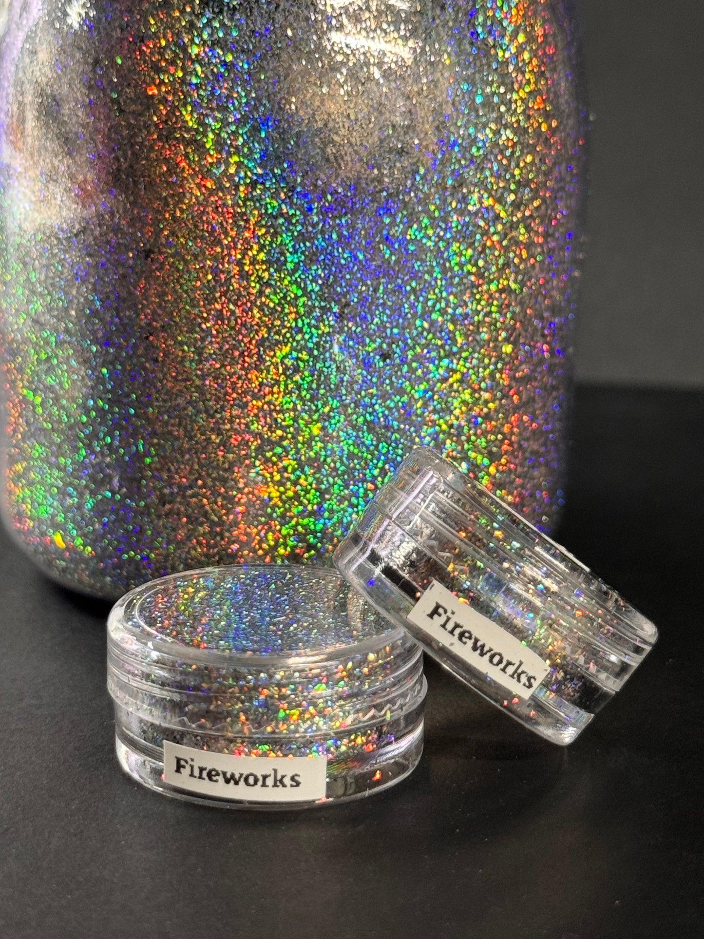 Fireworks PIGMENT is a Prismatic Explosion of Extreme Holographic micro-flake Intense Metallic Shimmer and Kaleidoscopic Sparkle